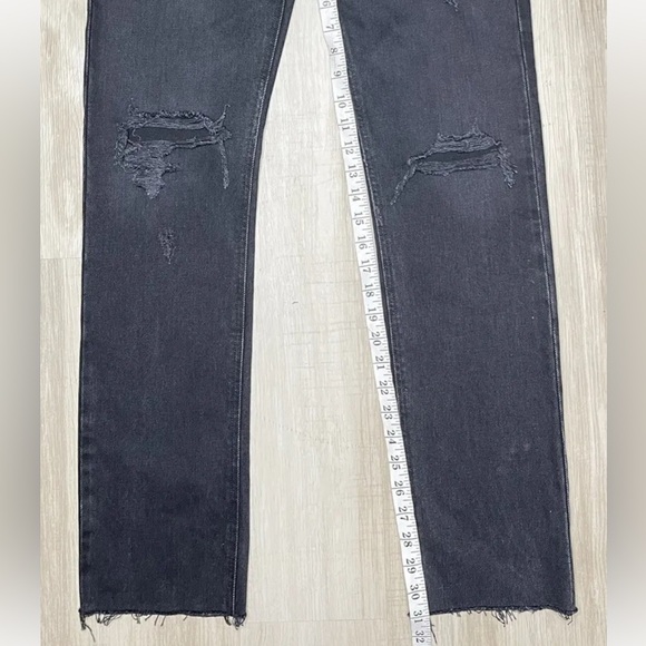 AGOLDE Cherie High-Rise Distressed Pinch-Waist Straight-Leg-Raw Hem. Size: 25 - Picture 5 of 6